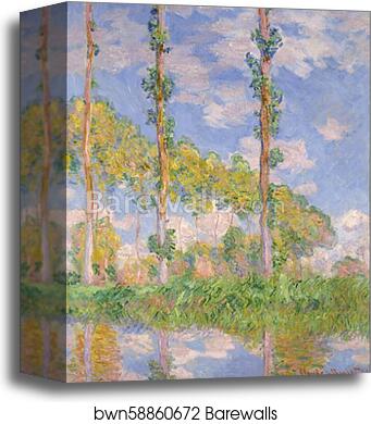 Poplars in the Sun by Claude Monet, Canvas Print