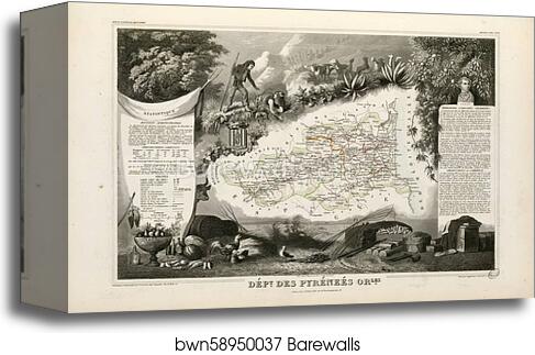Dépt. des Pyrénées Orientales (région sud) by Victor Jules Levasseur, Canvas Print