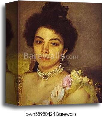 Portrait of Sophia Botkina. Detail by Valentin Serov, Canvas Print