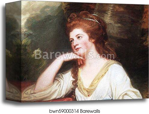 Lady Beauchamp-Proctor. Detail by George Romney, Canvas Print