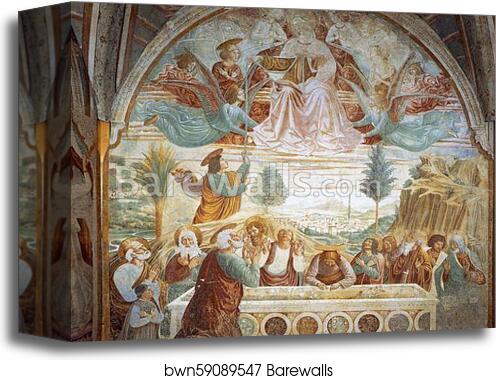 Tabernacle of the Madonna delle Tosse: Assumption of the Virgin by Benozzo Gozzoli, Canvas Print