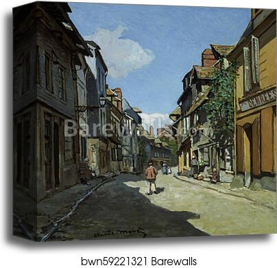 Rue de la Bavole, Honfleur by Claude Monet, Canvas Print