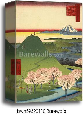New Fuji, Meguro (Meguro Shin-Fuji), from the series One Hundred Famous Views of Edo (Meisho Edo hyakkei) by Utagawa Hiroshige, Canvas Print