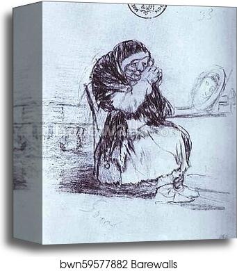 The Old Woman with a Mirror by Francisco De Goya Y Lucientes, Canvas Print