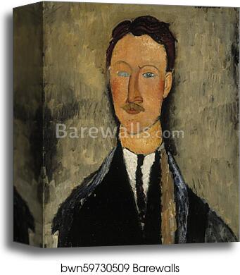 Portrait of the Artist Léopold Survage by Amedeo Modigliani, Canvas Print