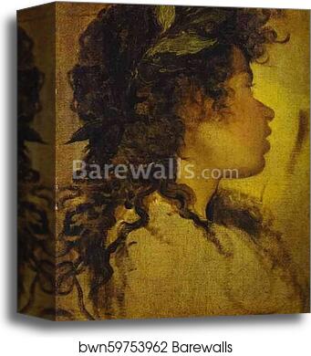 Study for the Head of Apollo in "The Forge of Vulcan" by Diego Velázquez, Canvas Print