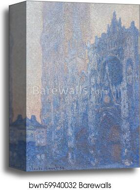 Rouen Cathedral Façade and Tour d'Albane (Morning Effect) by Claude Monet, Canvas Print