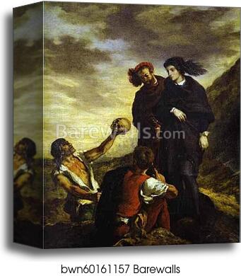 Hamlet and Horatio in the Graveyard by Eugène Delacroix, Canvas Print