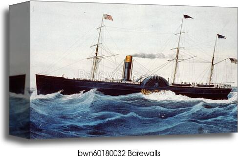 The U.S. Mail steamship Baltic (launched 1850) of the Collins Line by Currier & Ives, Canvas Print