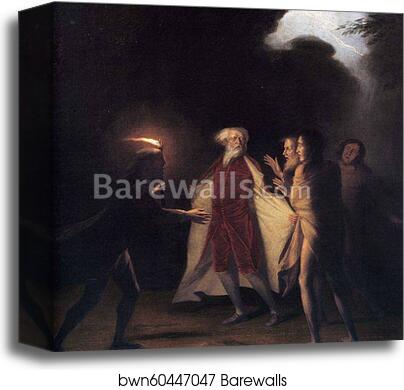 King Lear in the Tempest Tearing off His Robes by George Romney, Canvas Print