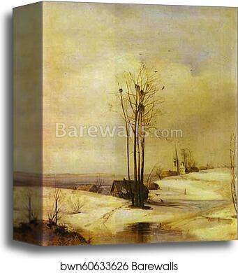 Early Spring. Thaw by Alexey Savrasov, Canvas Print