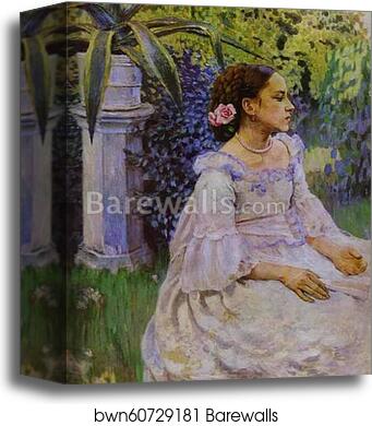 Self-Portrait with Sister. Detail by Victor Borisov-Musatov, Canvas Print