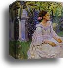 Self-Portrait with Sister. Detail by Victor Borisov-Musatov, Canvas Print