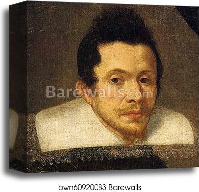 Portrait of a Soldier. Detail by Sofonisba Anguissola, Canvas Print