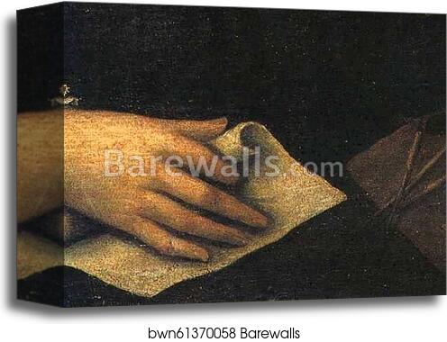 Self-Portrait. Detail by Sofonisba Anguissola, Canvas Print