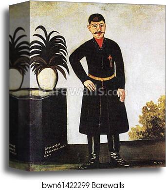 Portrait of Alexander Garanov by Niko Pirosmani, Canvas Print