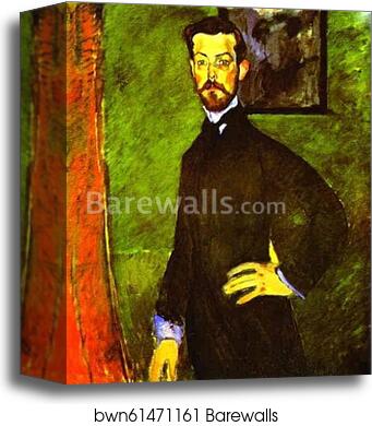 Portrait of Paul Alexandre Against a Green Background by Amedeo Modigliani, Canvas Print
