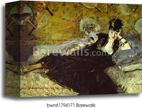 Woman with Fans (Nina de Callias) by Edouard Manet, Canvas Print