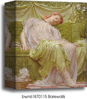 A workbasket by Albert Joseph Moore, Canvas Print