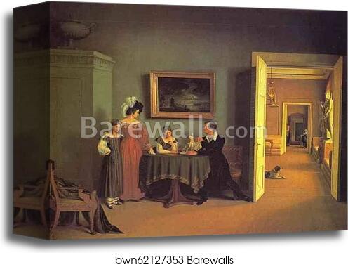 Self-Portrait with Family by Count Feodor Tolstoy, Canvas Print