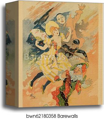 Troisième panneau sans texte : "La Pantomime" by Jules Chéret, Canvas Print