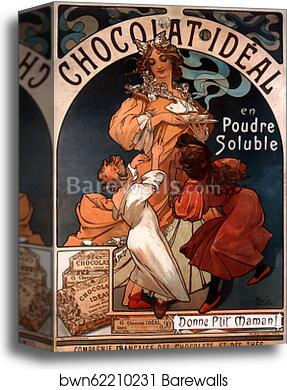 Chocolat Ideal by Alphonse Mucha, Canvas Print