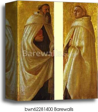 Two Carmelite Saints. Panels from the Pisa Altar by Masaccio, Canvas Print