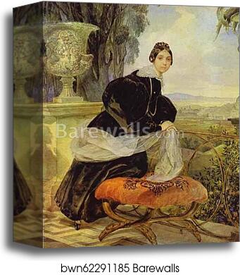Portrait of Princess Ye. P. Saltykova by Karl Brulloff, Canvas Print