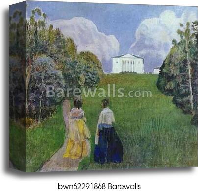 In the Light of the Setting Sun by Victor Borisov-Musatov, Canvas Print