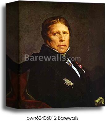 Self-Portrait at the age of 79 years old by Jean-Auguste-Dominique Ingres, Canvas Print