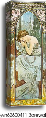 Nocturnal Slumber by Alphonse Mucha, Canvas Print