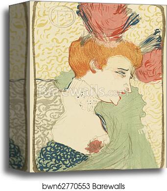 Bust of Mlle. Marcelle Lender  by Henri De Toulouse-Lautrec, Canvas Print