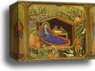 Maestà (front, predella) The Birth of Christ. The Prophets Isaih and Ezekiel by Duccio Di Buoninsegna, Canvas Print