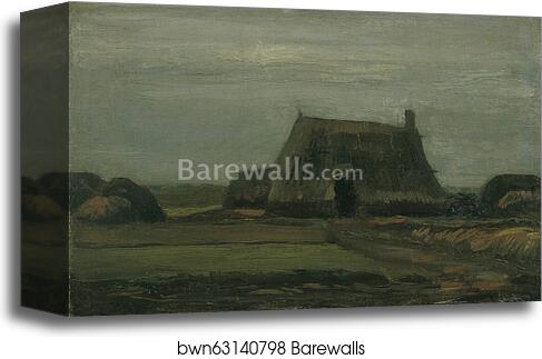 Farm with stacks of peat by Vincent Van Gogh, Canvas Print Farm with stacks of peat by Vincent Van Gogh, Canvas Print
