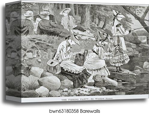 "The Fishing Party--" by Winslow Homer, Canvas Print
