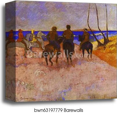Horsemen on the Beach by Paul Gauguin, Canvas Print