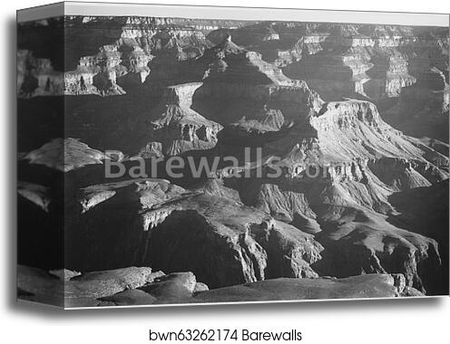 Grand Canyon National Park. Arizona.  Photographs of National Parks and Monuments, compiled 1941 - 1942, documenting the period ca. 1933 - 1942 by Ansel Adams (1902-1984), Canvas Print