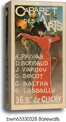 Cabaret des Arts by E. Charle Lucas, Canvas Print