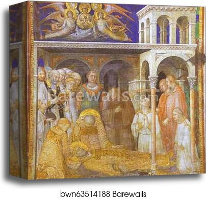 Death of St. Martin by Simone Martini, Canvas Print