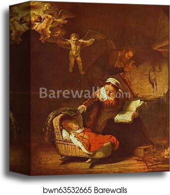 Holy Family by Rembrandt Harmenszoon Van Rijn, Canvas Print