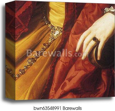 Portrait of Lady. Detail by Agnolo Bronzino, Canvas Print