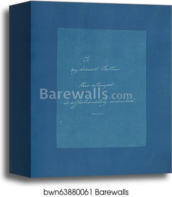 Dedication to Anna Atkins's father, John George Children by Anna Atkins, Canvas Print