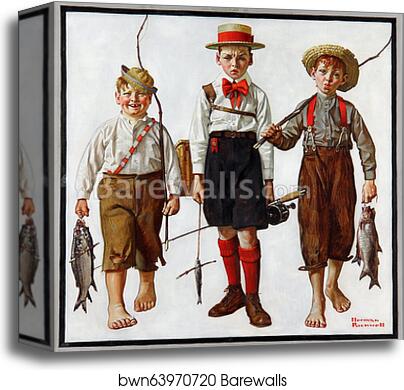 Catch, The by Norman Rockwell, Canvas Print