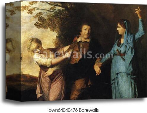 David Garrick Between Tragedy and Comedy by Sir Joshua Reynolds, Canvas Print