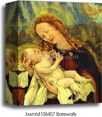 Nativity. Detail by Matthias Grünewald, Canvas Print