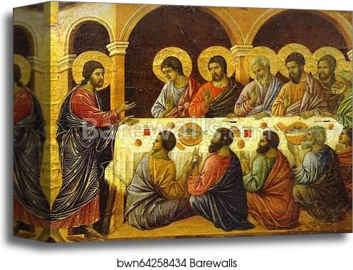 Maestà (back, crowning panel) Christ’s Appearance to the Apostles by Duccio Di Buoninsegna, Canvas Print Maestà (back, crowning panel) Christ’s Appearance to the Apostles by Duccio Di Buoninsegna, Canvas Print