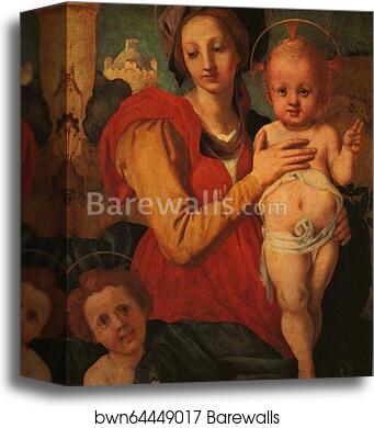 Madonna and Child with the Young St. John by Jacopo Carrucci, Known As Pontormo, Canvas Print