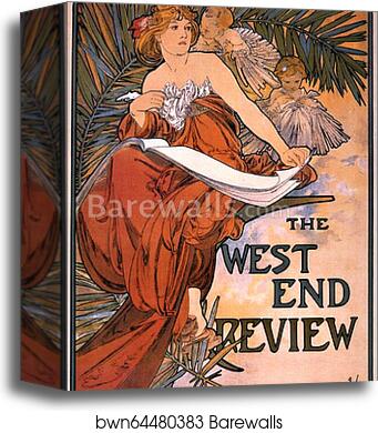 The West End Review by Alphonse Mucha, Canvas Print