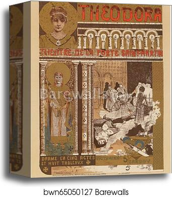 Le théâtre de la Porte-Saint-Martin, "Théodora" by Manuel Orazi, Canvas Print