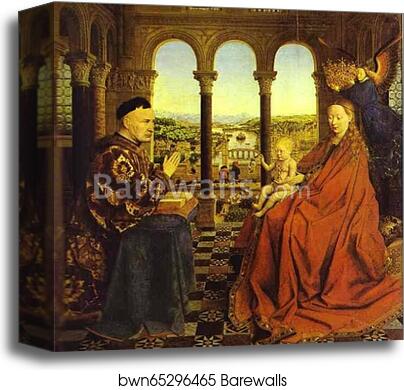 The Virgin of the Chancellor Rolin by Jan Van Eyck, Canvas Print
